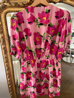 Charger l'image dans la galerie, The Kooples - Robe rose en soie à fleurs
