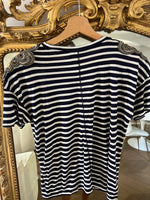 Charger l'image dans la galerie, The Kooples - T-shirt à rayures épaules diamantés
