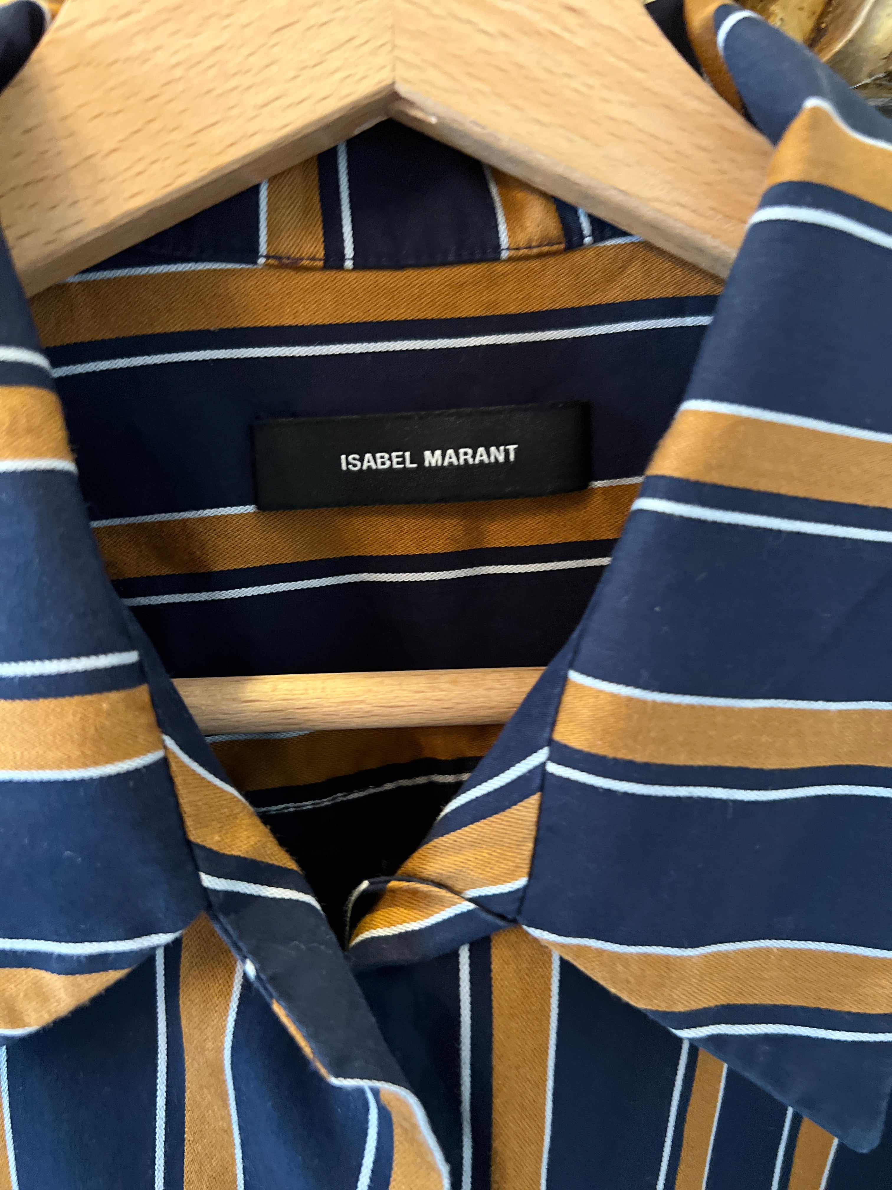 Isabel Marant - Chemise à rayures bleu marine et marron