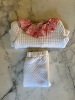 Charger l'image dans la galerie, Jacadi - Ensemble blanc en double jersey col rose T.12 mois
