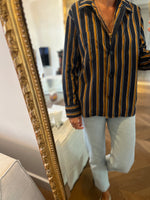 Charger l&#39;image dans la galerie, Isabel Marant - Chemise à rayures bleu marine et marron
