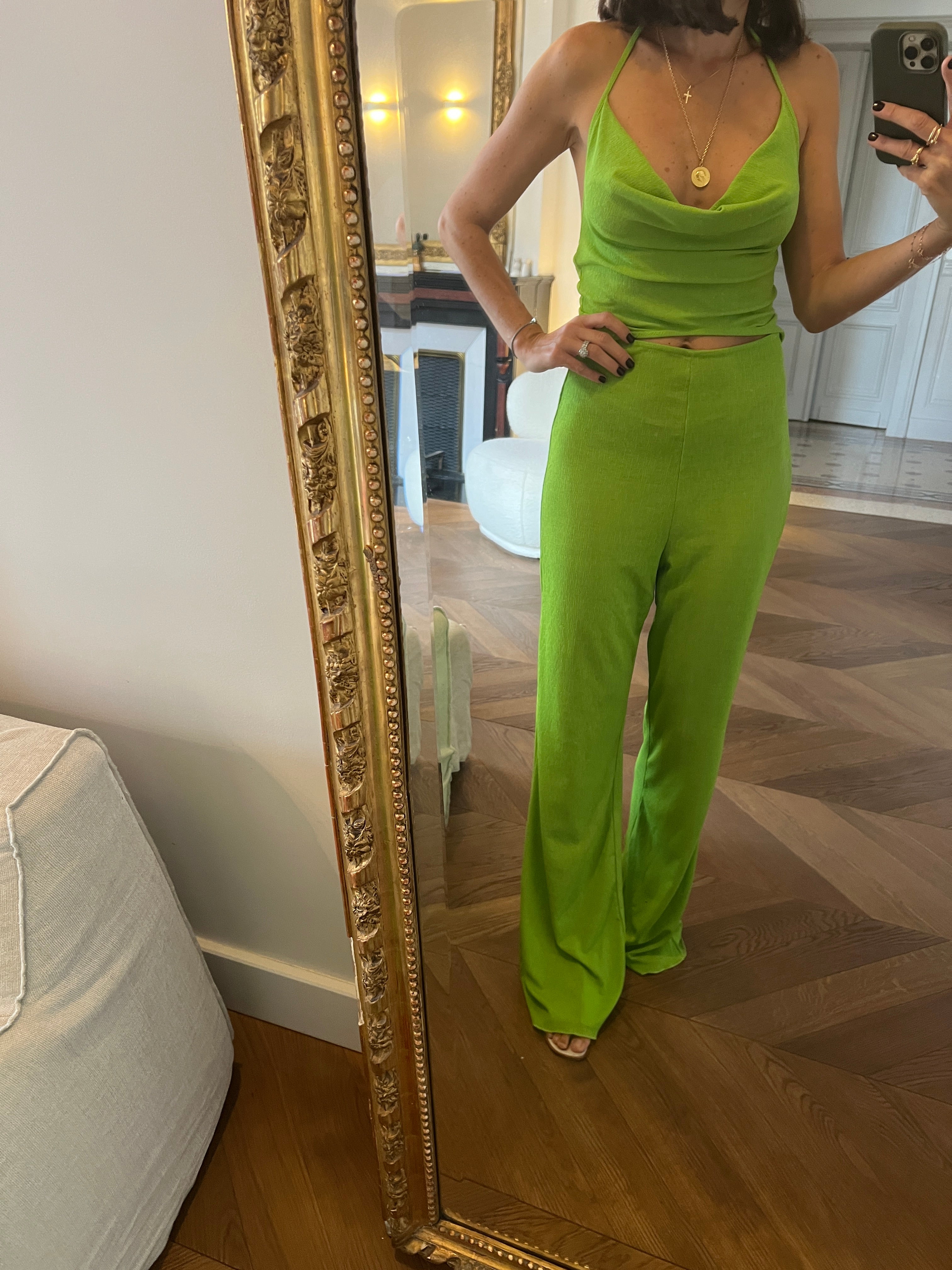 Malika Menard Combinaison pantalon verte Bershka