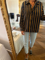 Charger l&#39;image dans la galerie, Isabel Marant - Chemise à rayures bleu marine et marron
