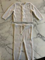 Charger l'image dans la galerie, Petit Bateau - Ensemble Legging et gilet cotelé en laine ecrue T.12 mois
