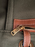 Charger l'image dans la galerie, Céline - Cabas en toile kaki et cuir naturel
