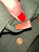 Charger l'image dans la galerie, Céline - Cabas en toile kaki et cuir naturel
