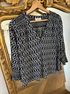 Blouse Ba&sh Leo noire et bleue