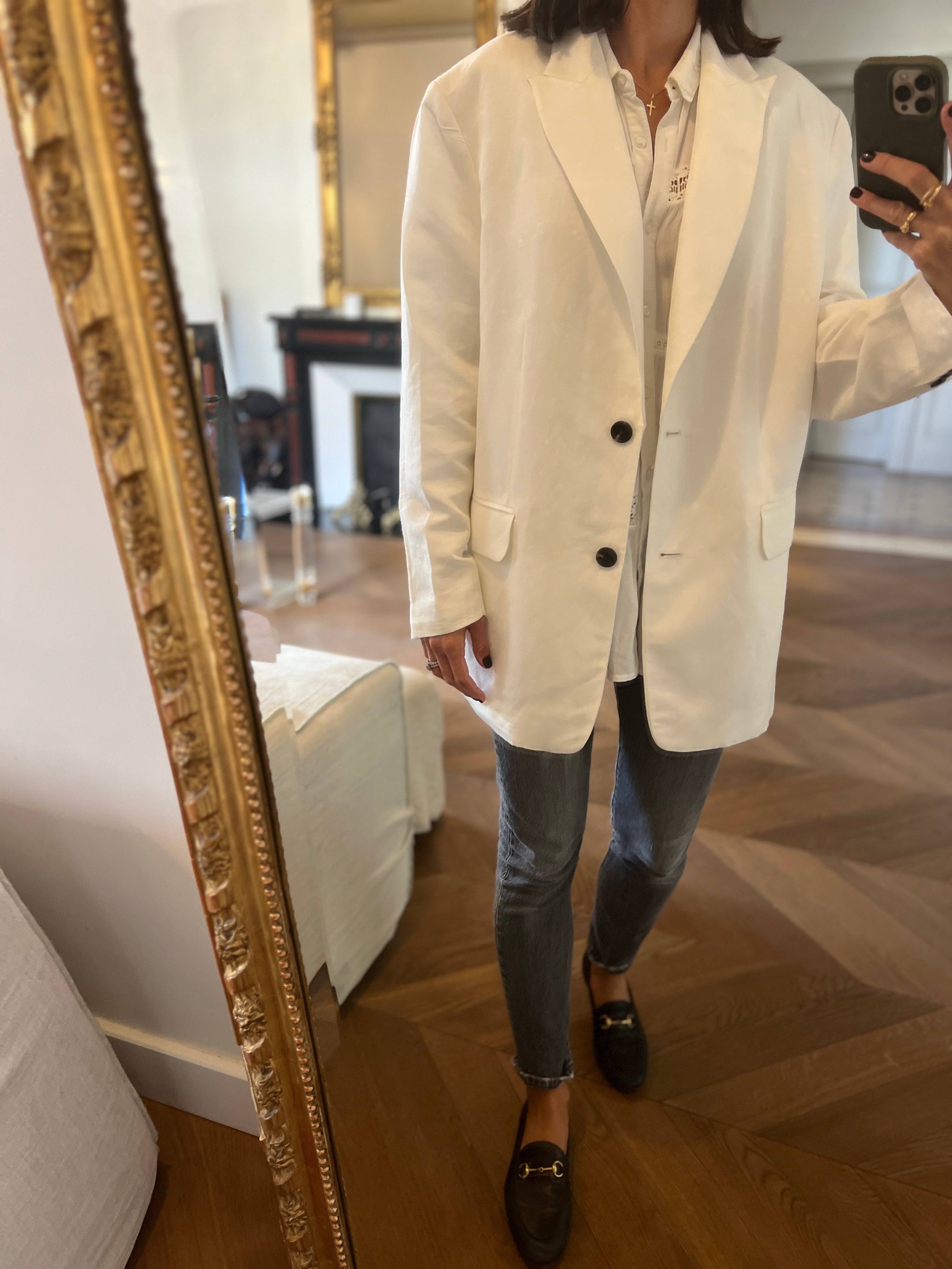 Malika Menard Blazer blanc H&M