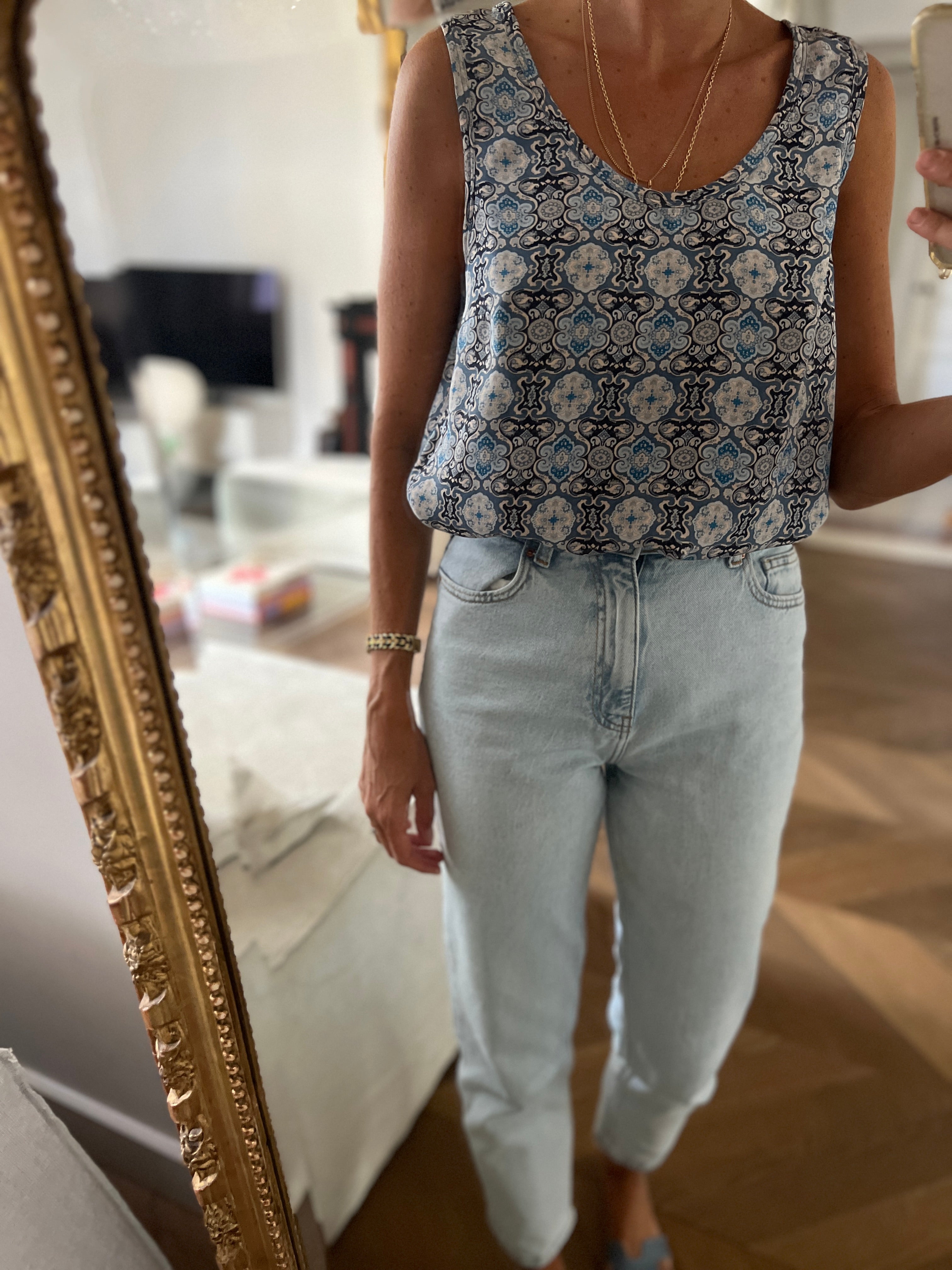 Joseph -  Débardeur en soie à motifs