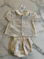 Charger l'image dans la galerie, Zara - Ensemble Blouse et shorty ecrue avec col Neuf T.9-12 mois
