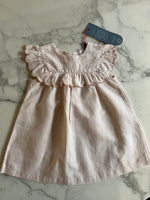 Charger l'image dans la galerie, Cyrillus - Robe rose en lin et coton Neuve T.9 mois
