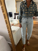 Charger l&#39;image dans la galerie, Ines de la Fressange - Chemise à fleurs bleu
