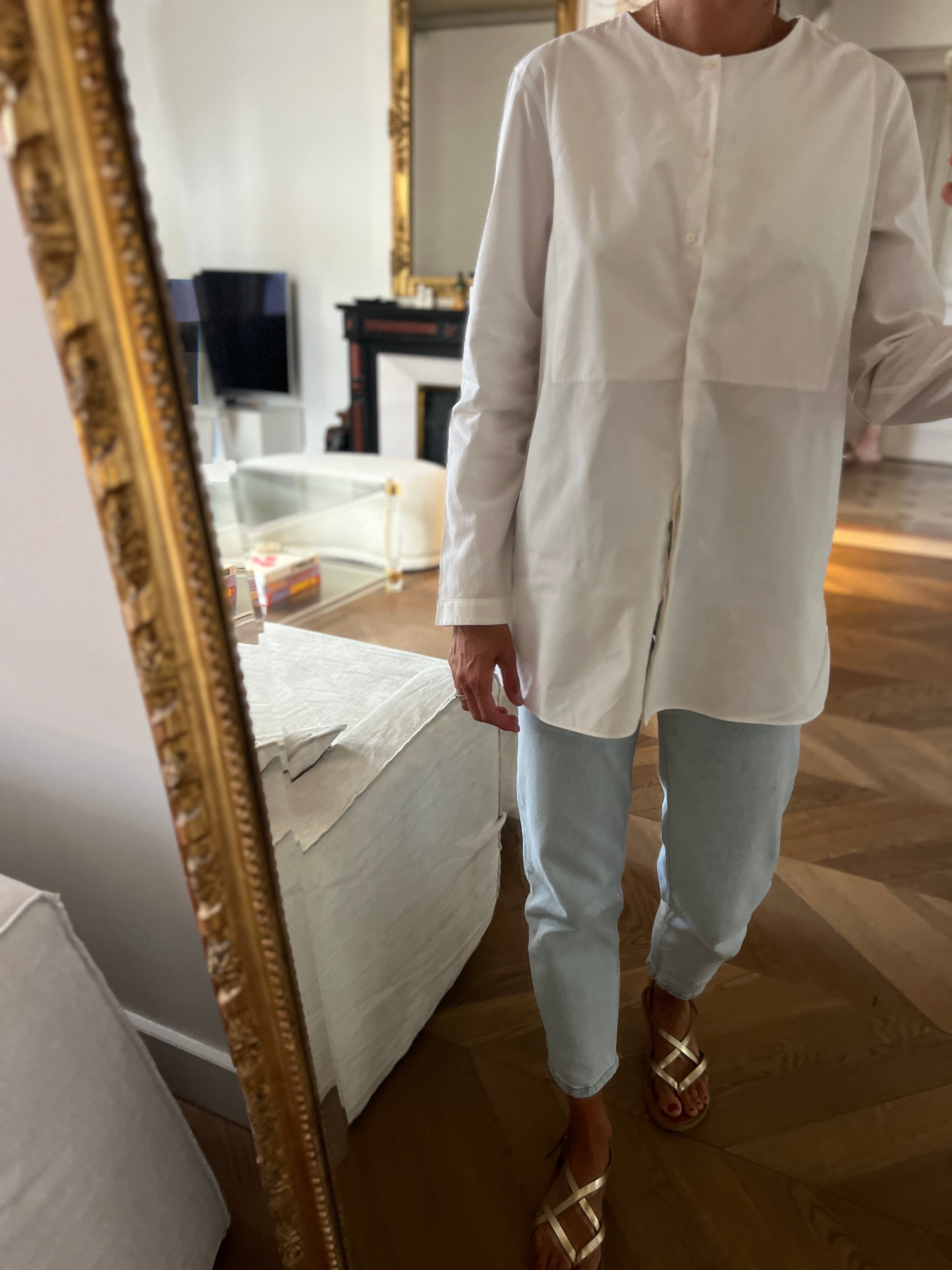 Massimo Dutti - Chemise longue blanche