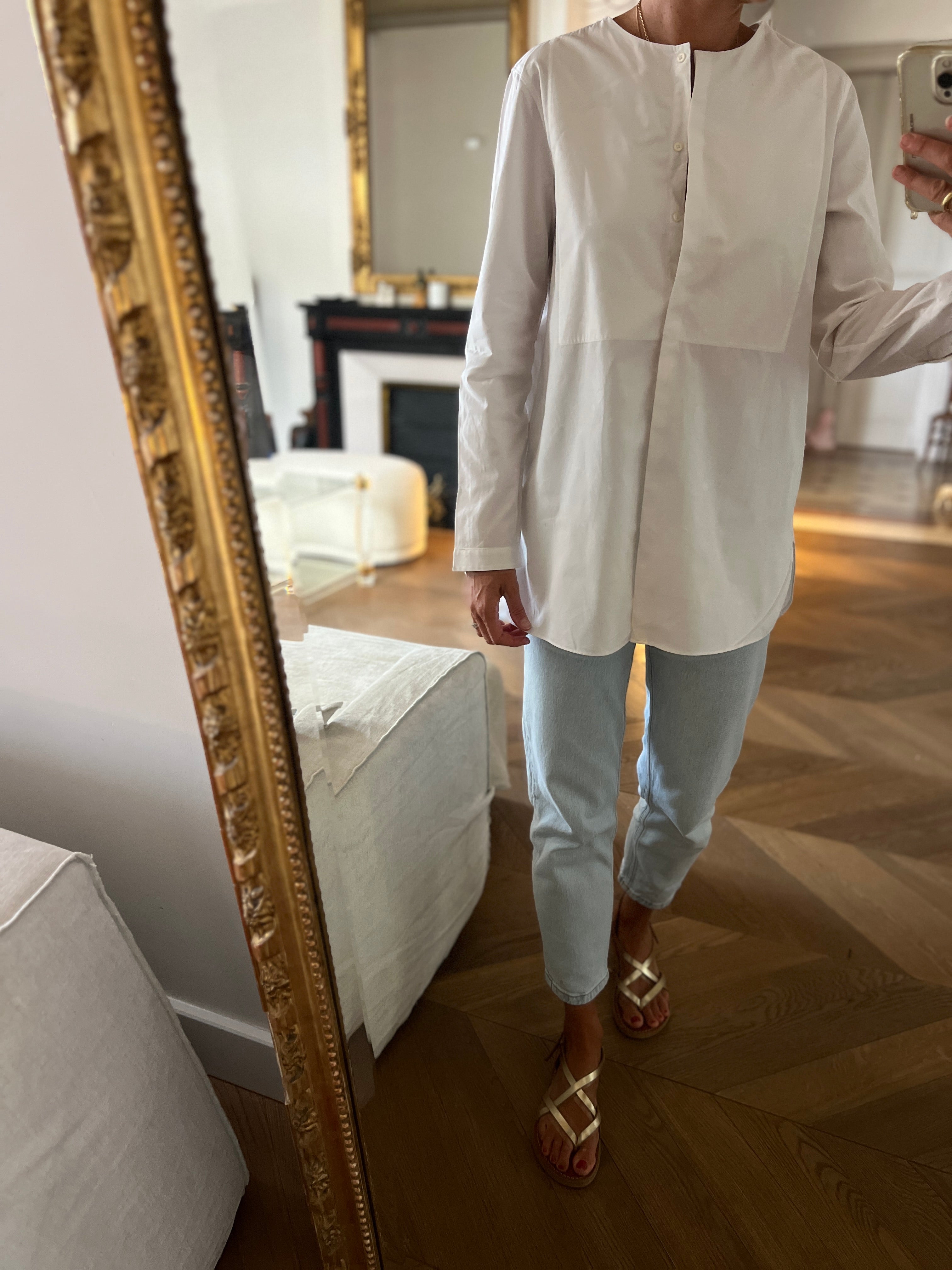 Massimo Dutti - Chemise longue blanche