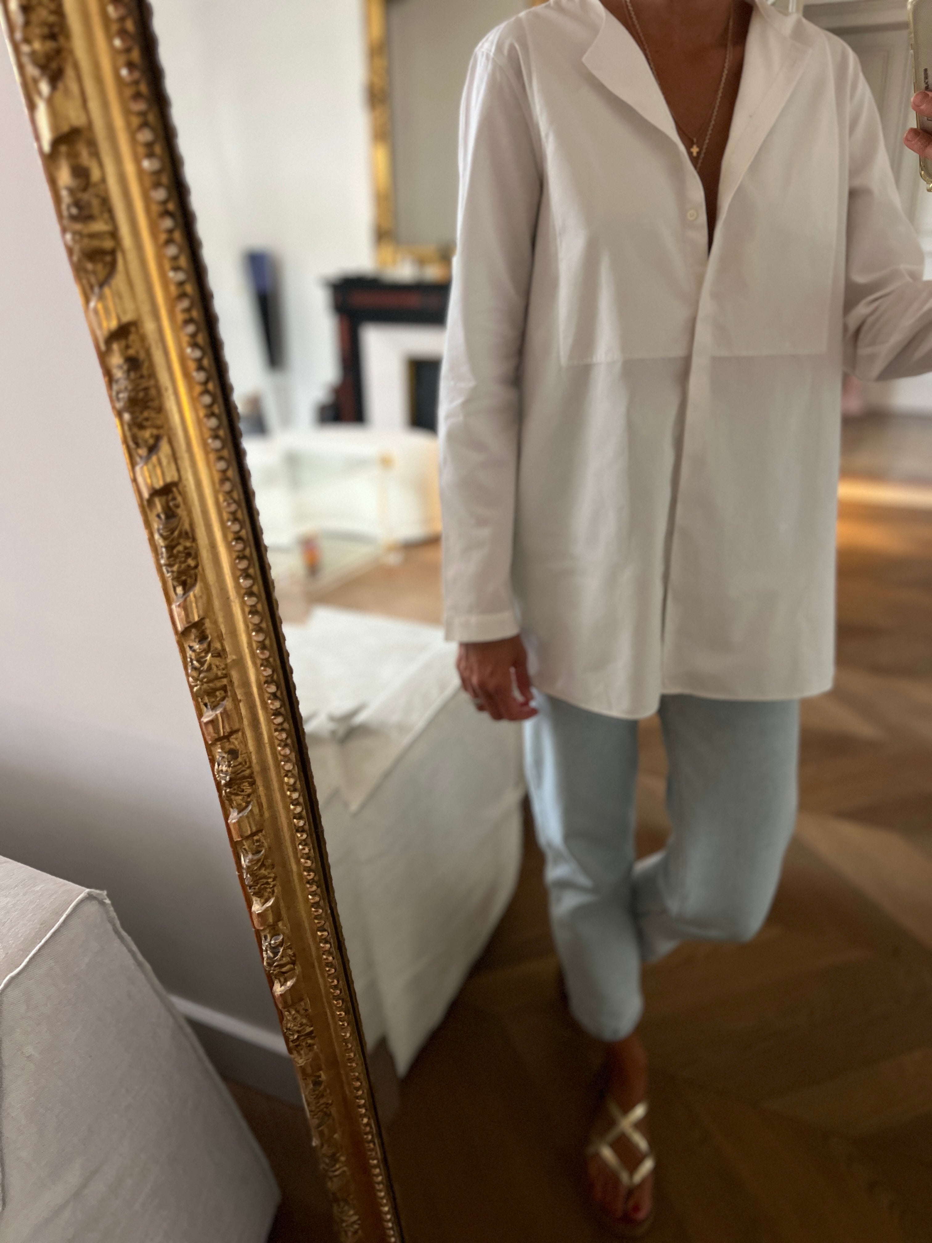 Massimo Dutti - Chemise longue blanche