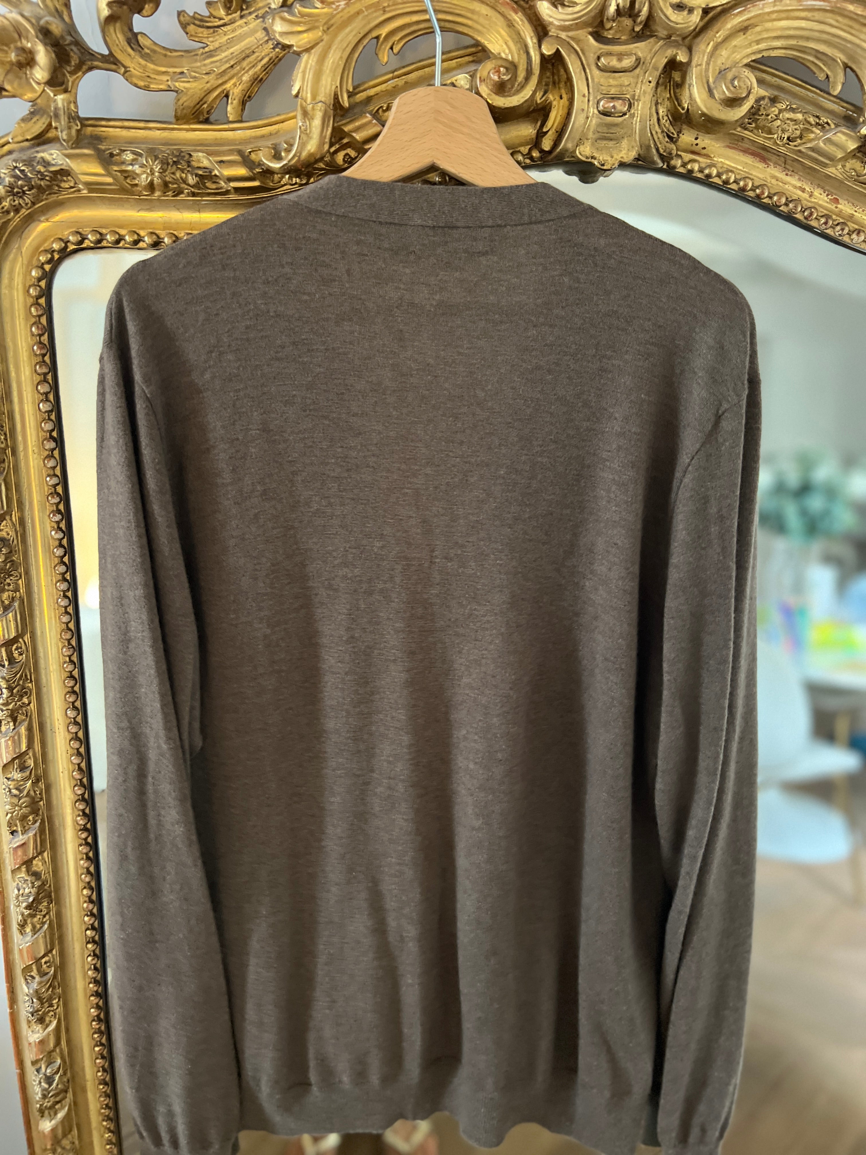 Ralph Lauren - Gilet long en cachemire kaki