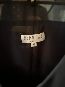 Robe Claudie Pierlot bleu marine manches transparentes