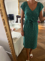 Charger l'image dans la galerie, Agnes B. - Robe verte à motifs
