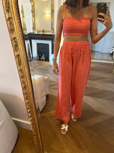 Malika Menard Ensemble à carreaux orange Topshop