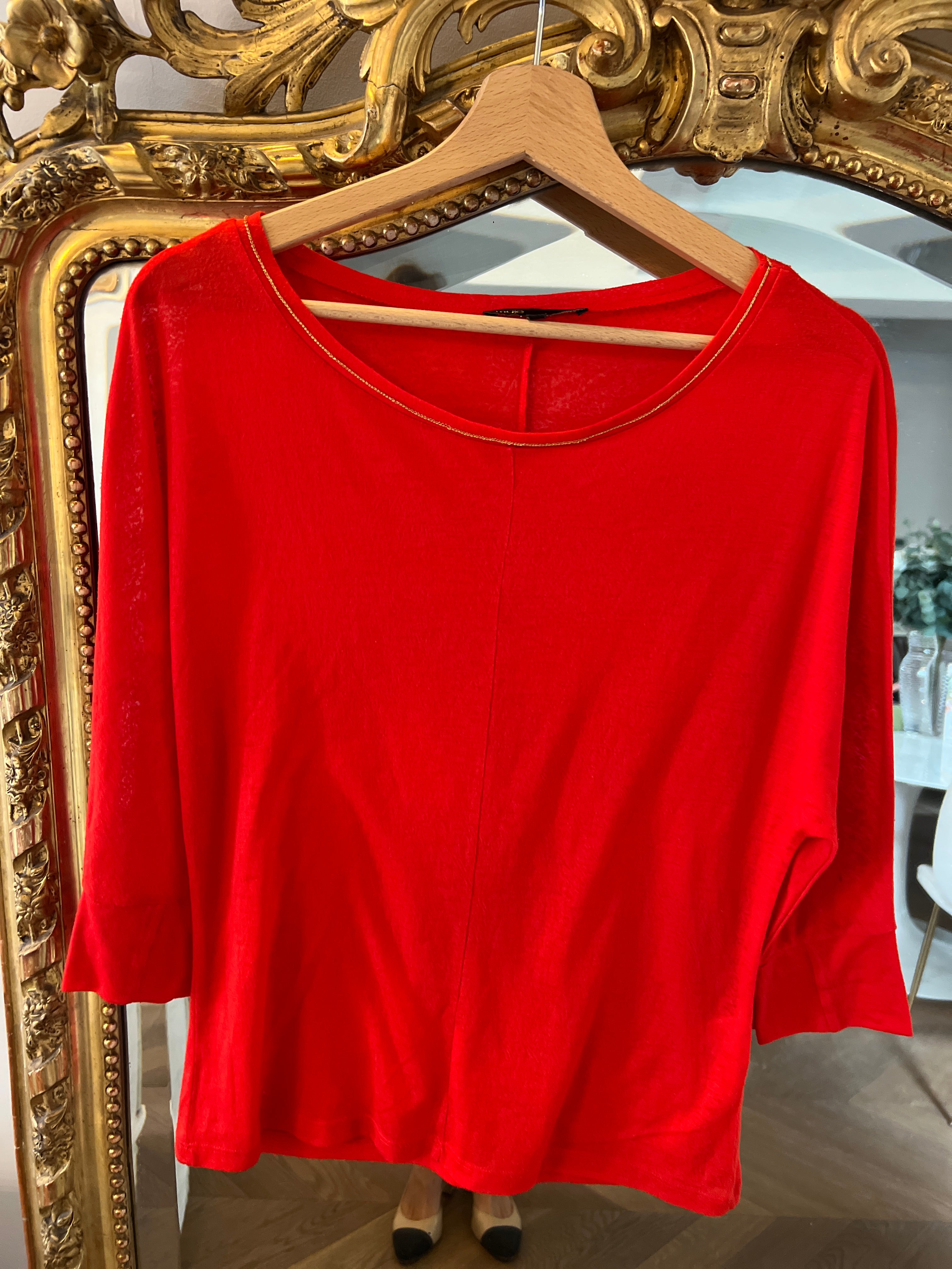 Sandro -  T-Shirt rouge Maje