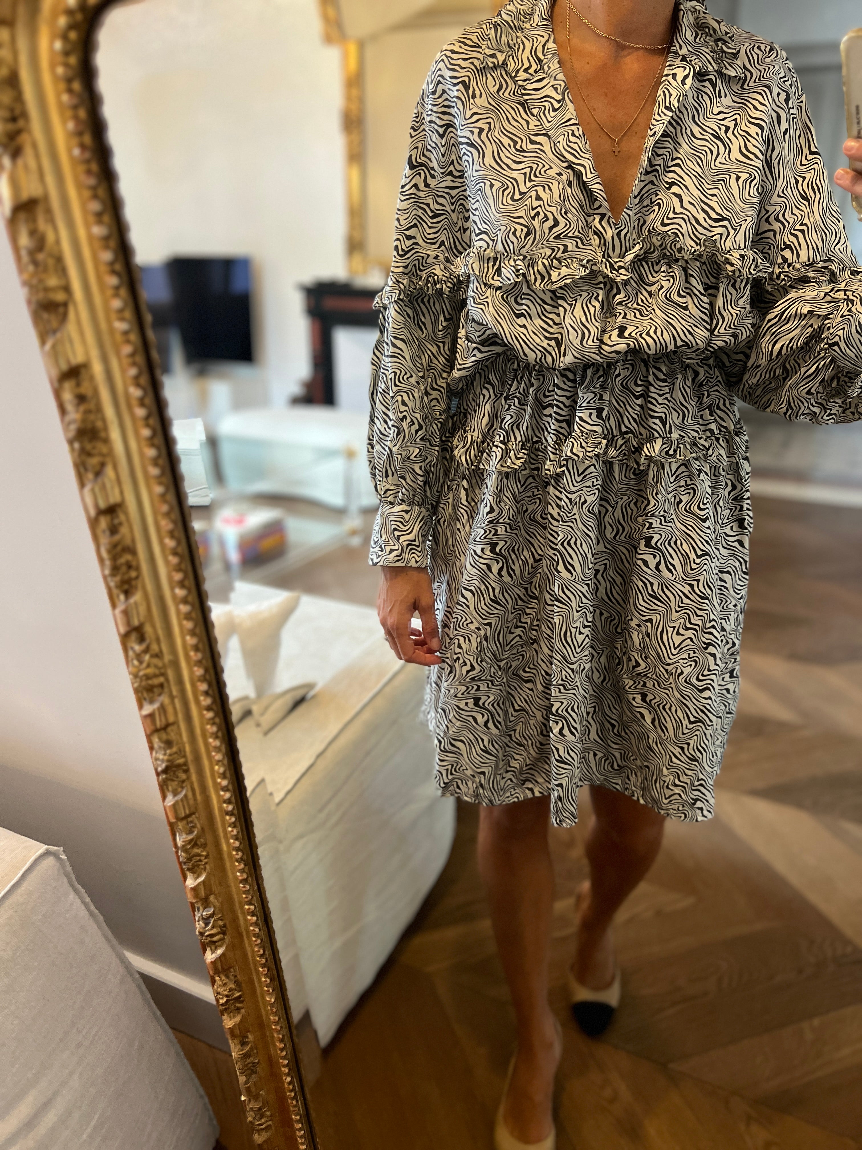 Sandro - Robe longue zébrée