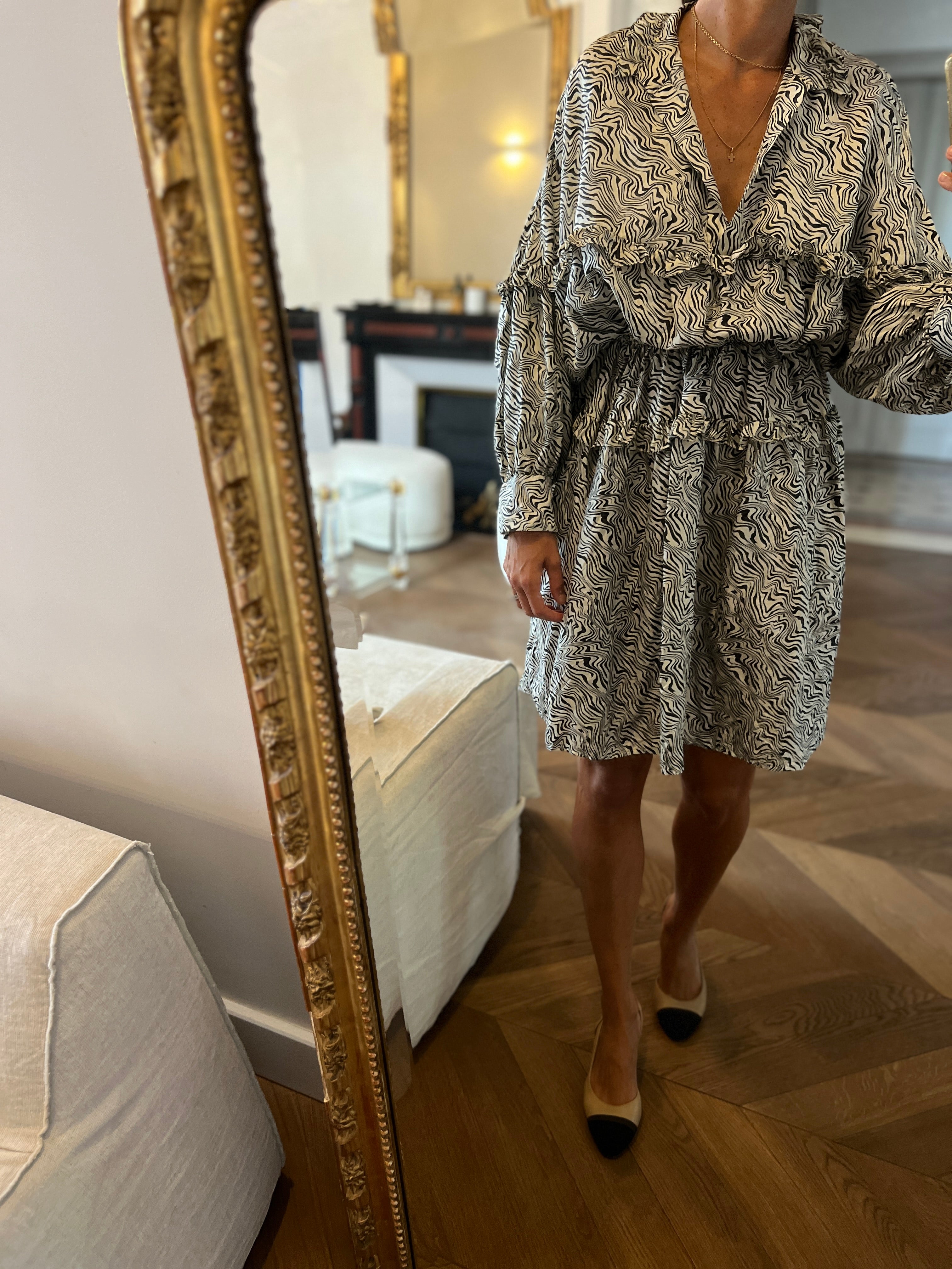 Sandro - Robe longue zébrée