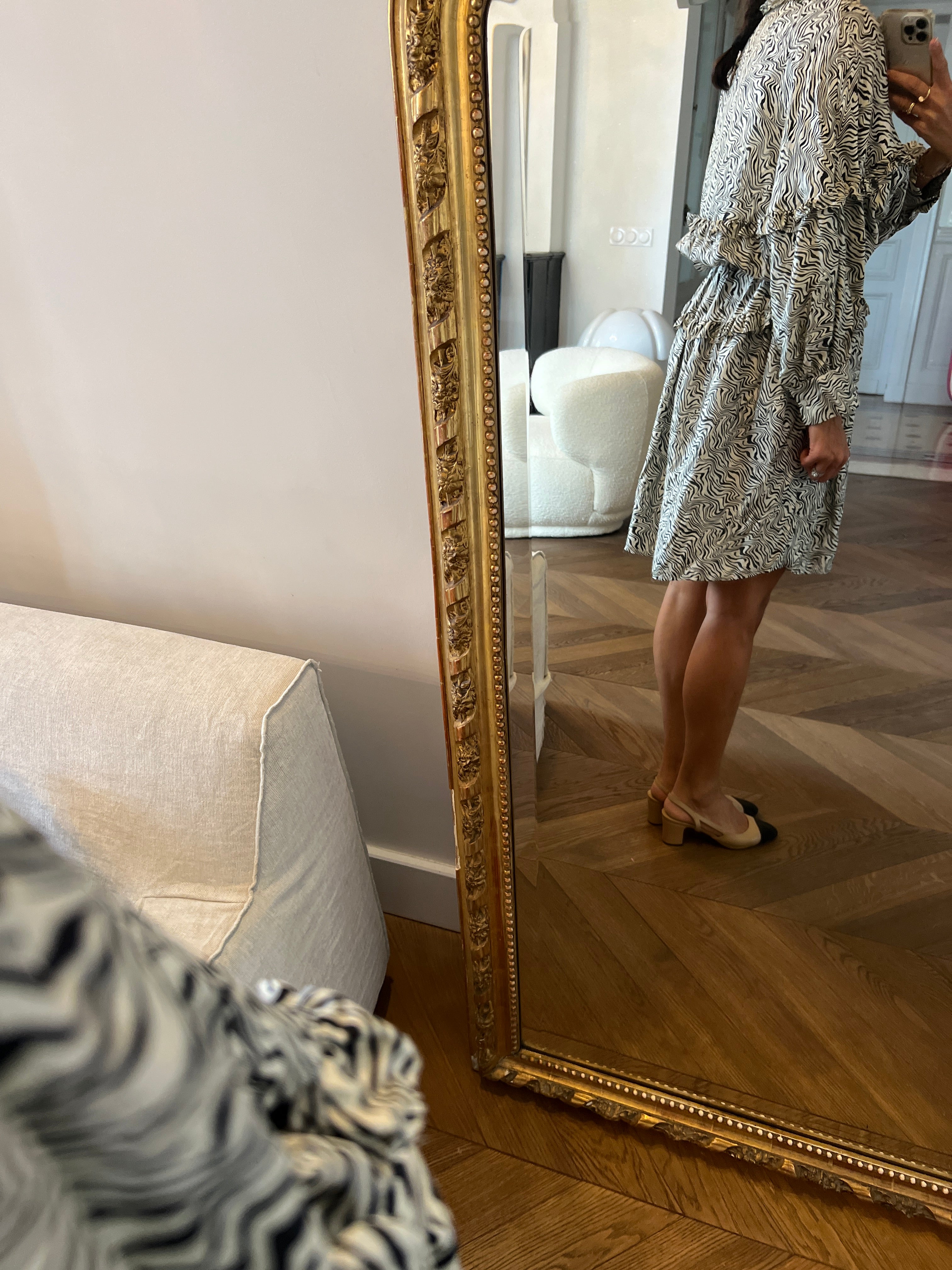 Sandro - Robe longue zébrée