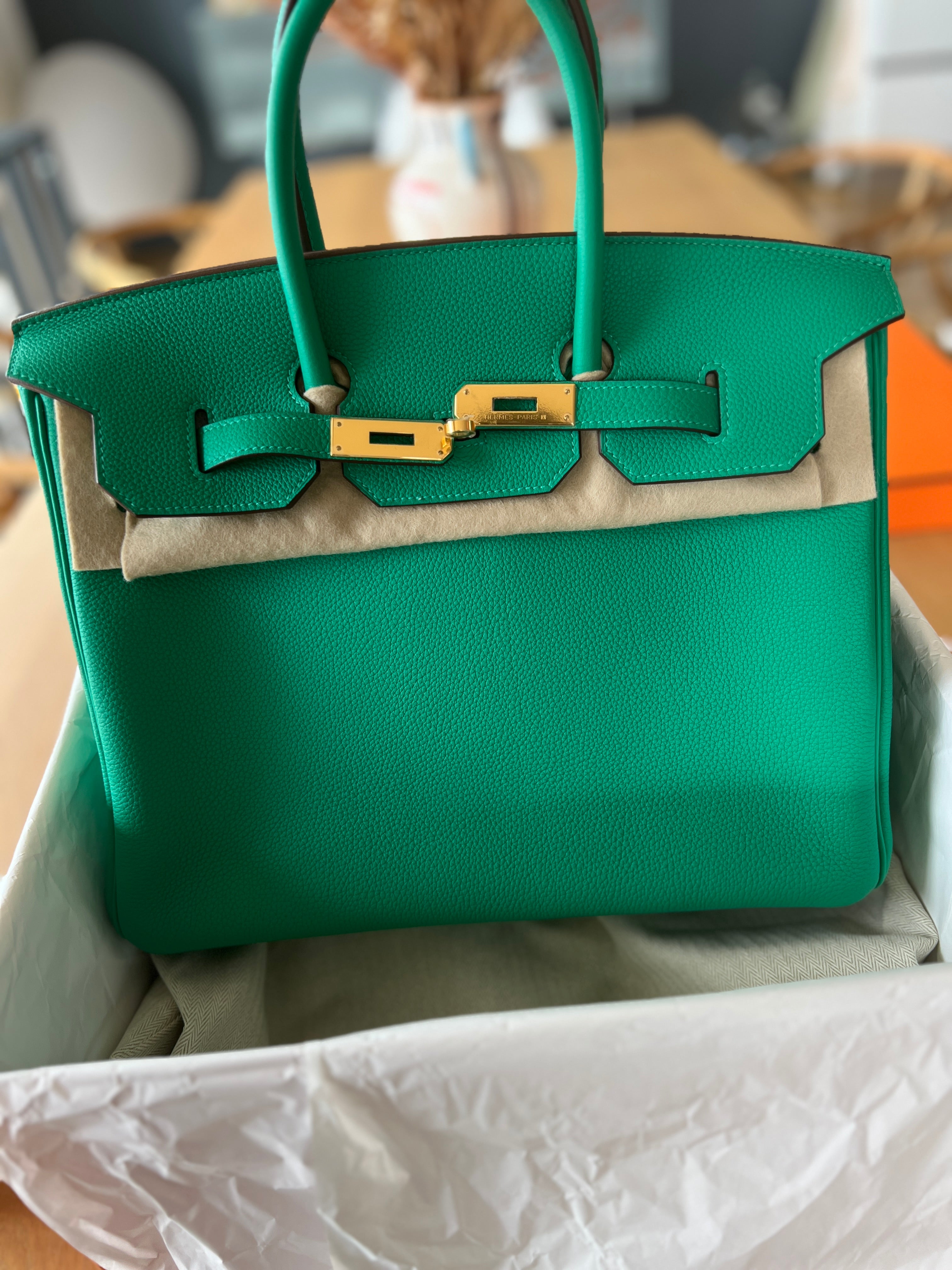 Sac Birkin Hermes 35 Neuf couleur menthe