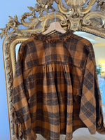 Charger l'image dans la galerie, Laurence Bras - Blouse marron à carreaux
