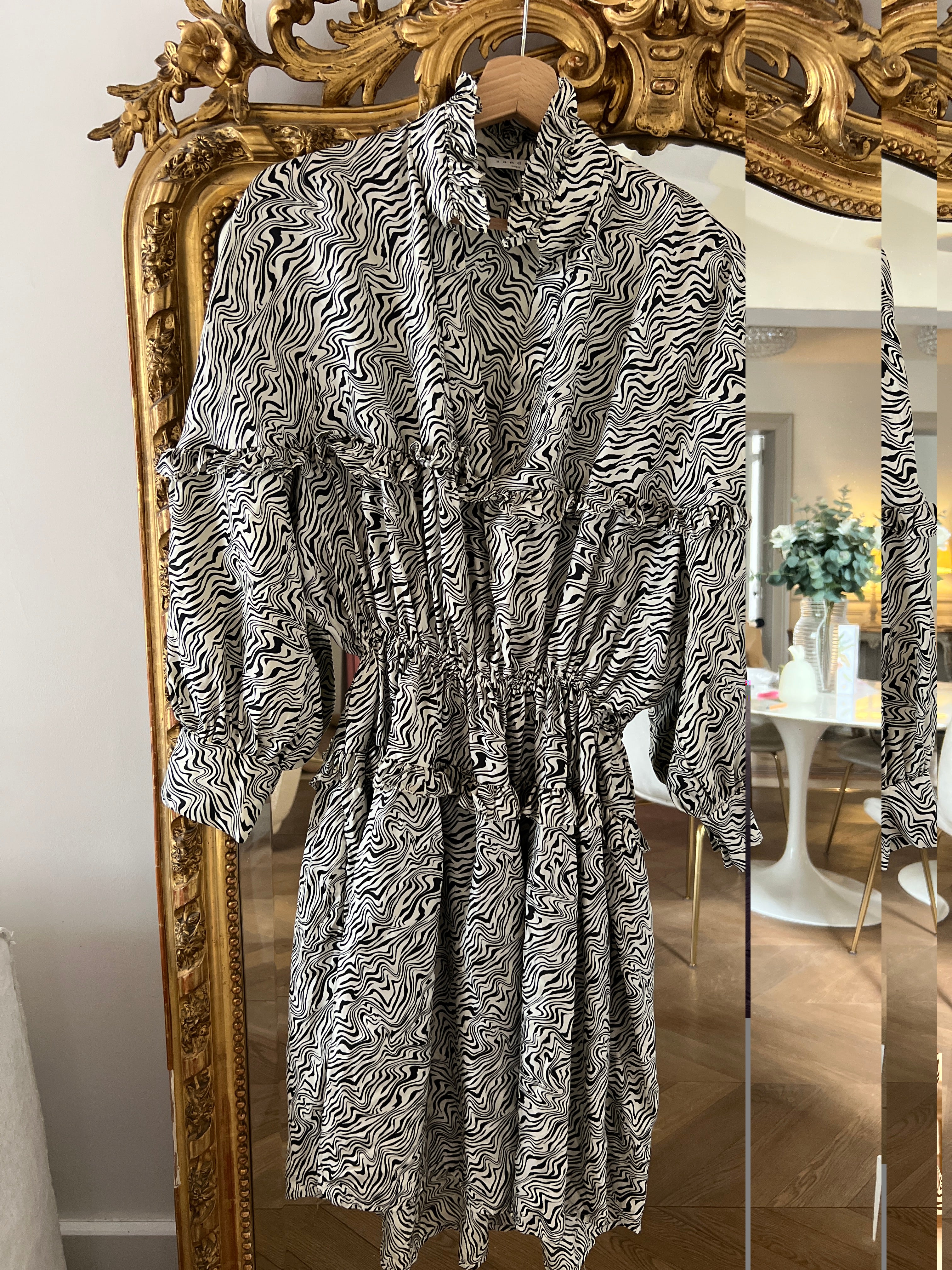 Sandro - Robe longue zébrée