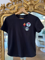 Charger l&#39;image dans la galerie, T-shirt noir Maje avec fleurs
