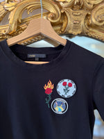 Charger l&#39;image dans la galerie, T-shirt noir Maje avec fleurs
