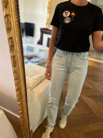 Charger l&#39;image dans la galerie, T-shirt noir Maje avec fleurs
