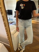 Charger l&#39;image dans la galerie, T-shirt noir Maje avec fleurs
