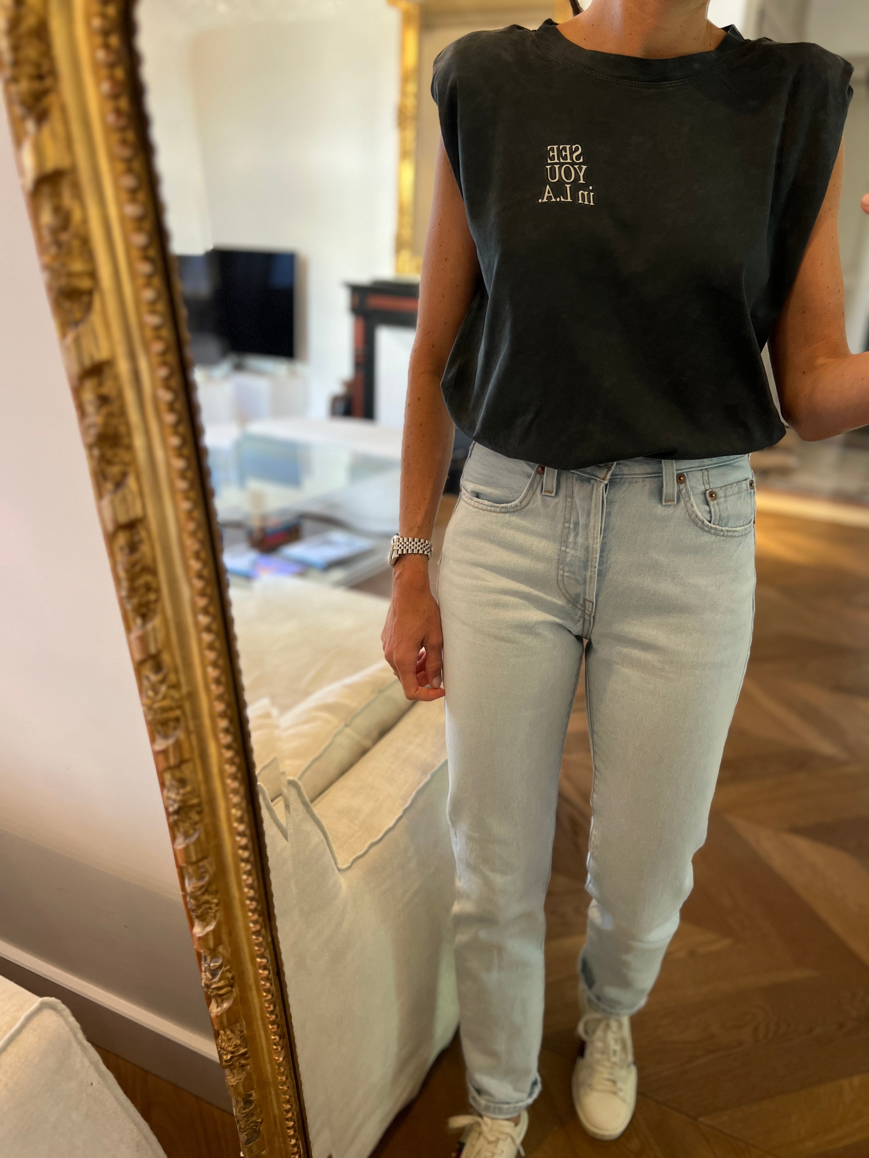 T-shirt Zara gris See You In L.A