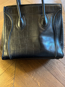 Sac Celine luggage phantom medium en cuir façon croco