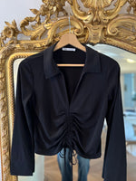 Charger l'image dans la galerie, Haut Zara Noir froncé
