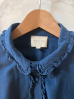 Charger l&#39;image dans la galerie, Blouse Sezane bleu épaules ballon
