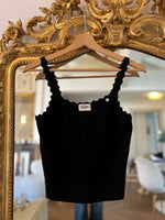Charger l&#39;image dans la galerie, Débardeur Claudie Pierlot noir bretelles vagues

