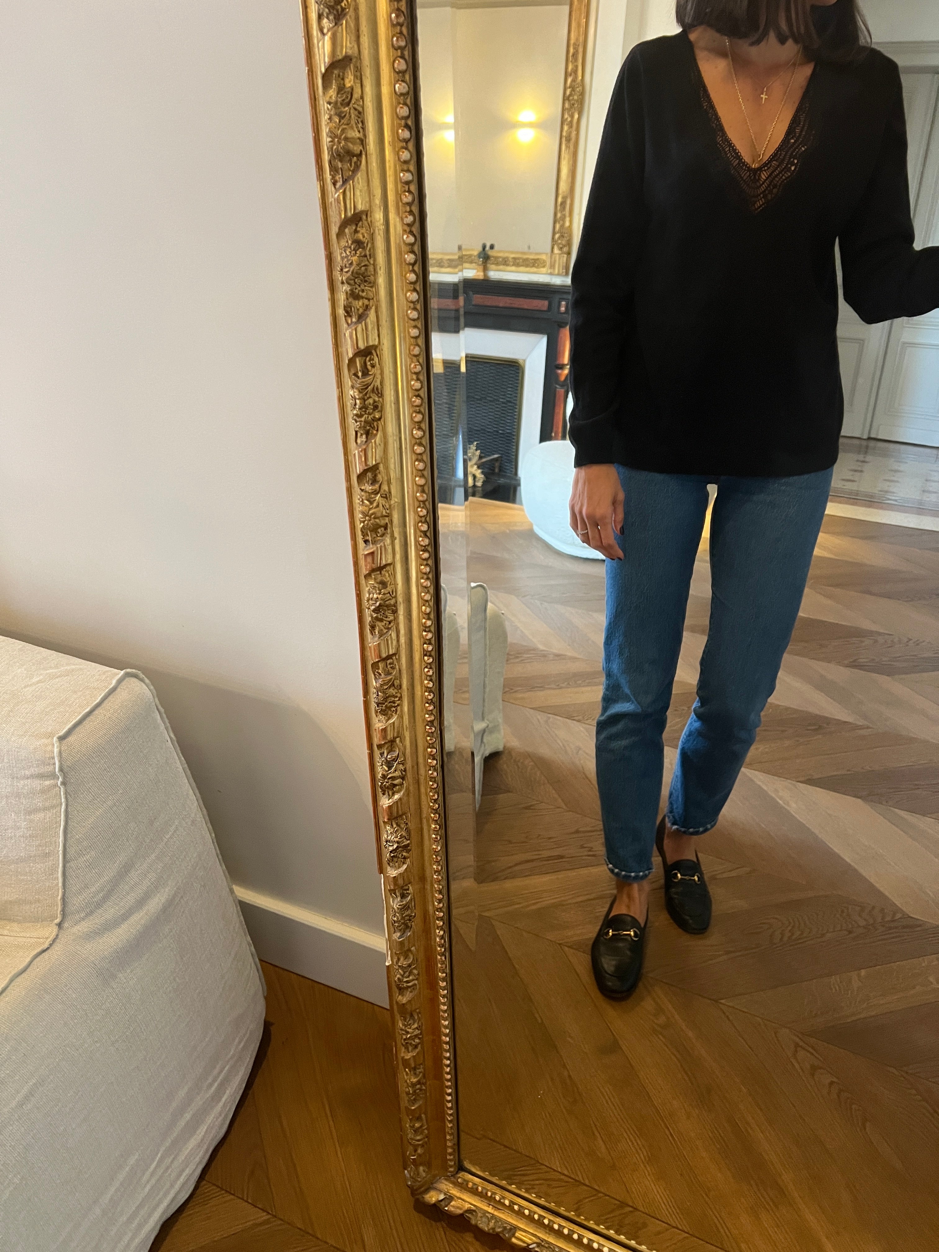 Pull Sezane decolleté dentelle