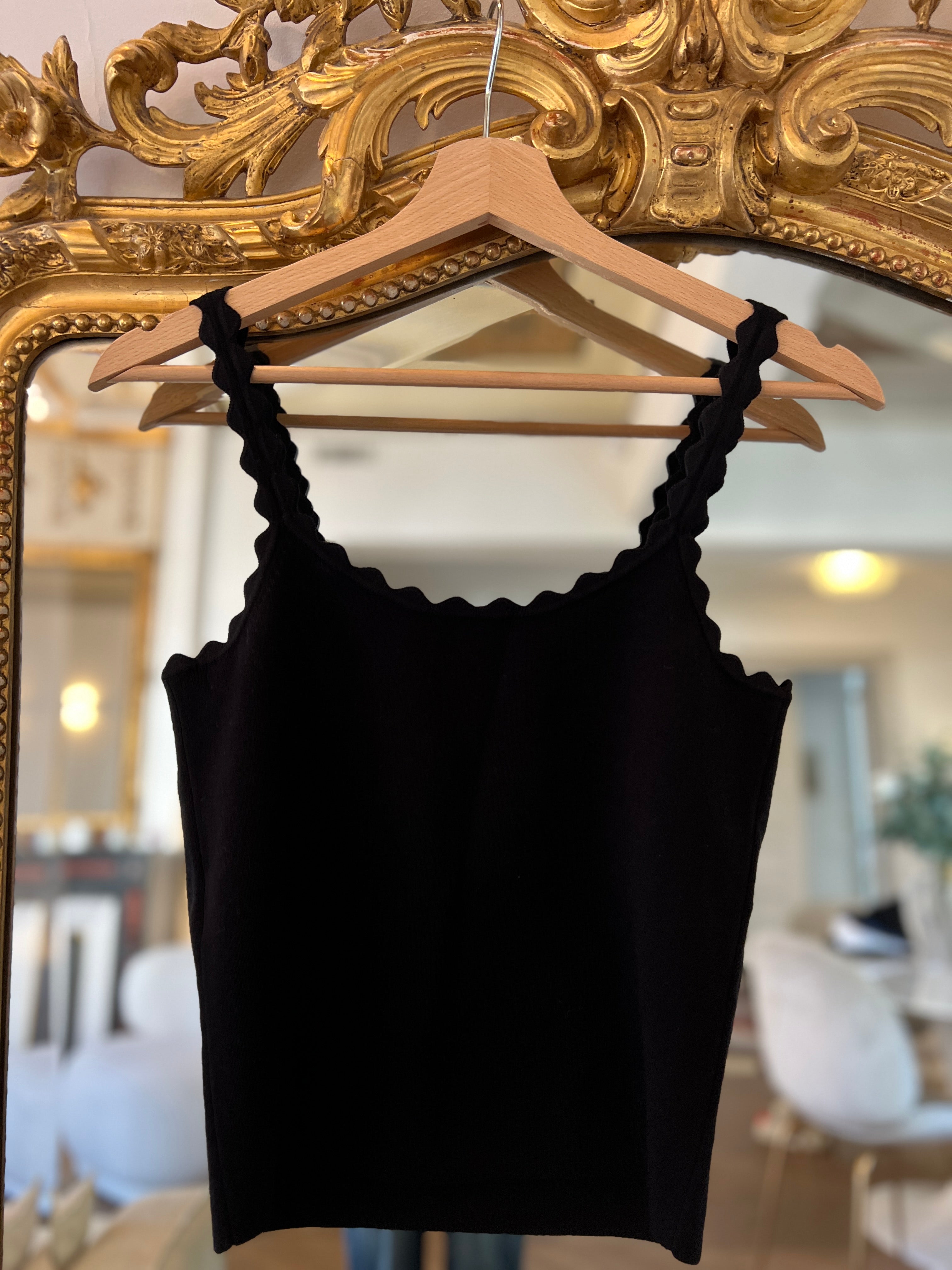 Débardeur Claudie Pierlot noir bretelles vagues