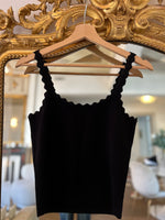 Charger l&#39;image dans la galerie, Débardeur Claudie Pierlot noir bretelles vagues

