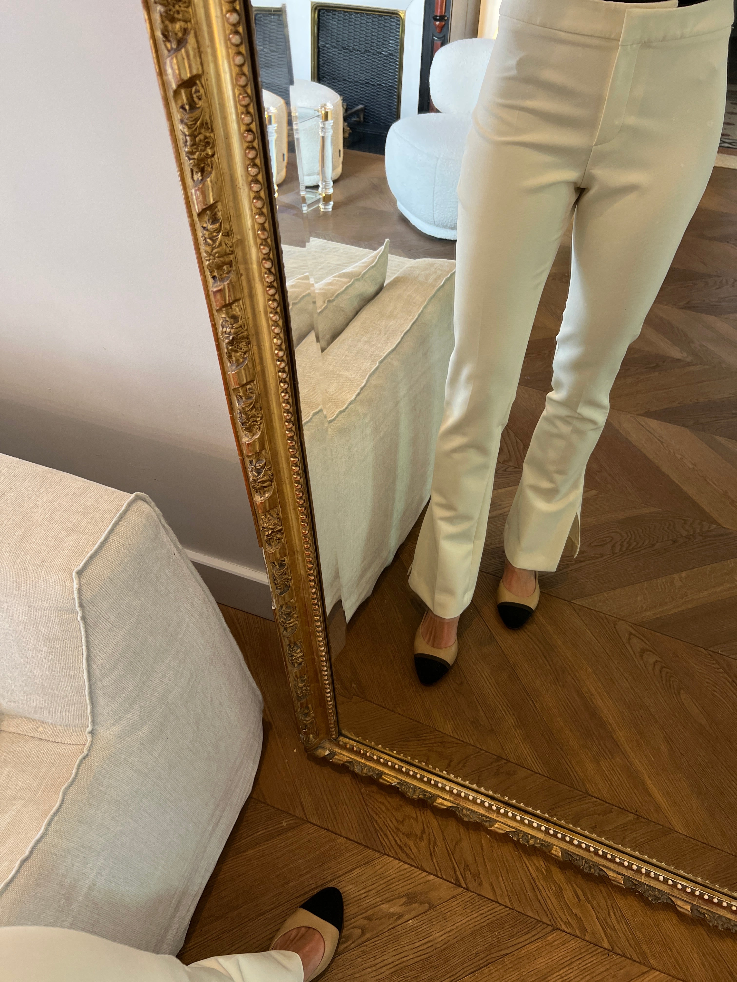 Pantalon Zara ecru chic