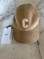 Charger l&#39;image dans la galerie, Celine - Casquette en velours beige neuve
