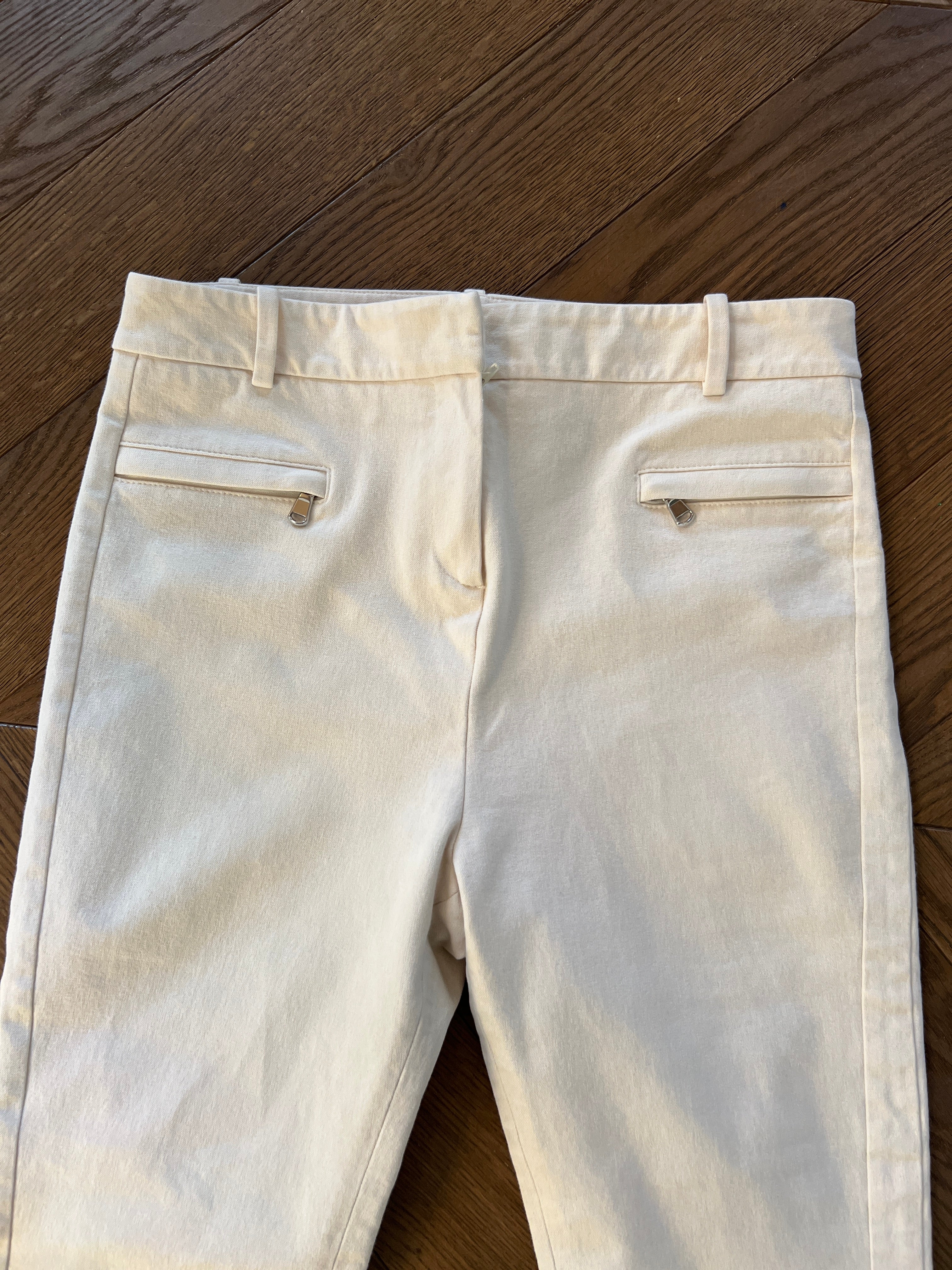 Pantalon Zapa ecru avec fermetures éclair