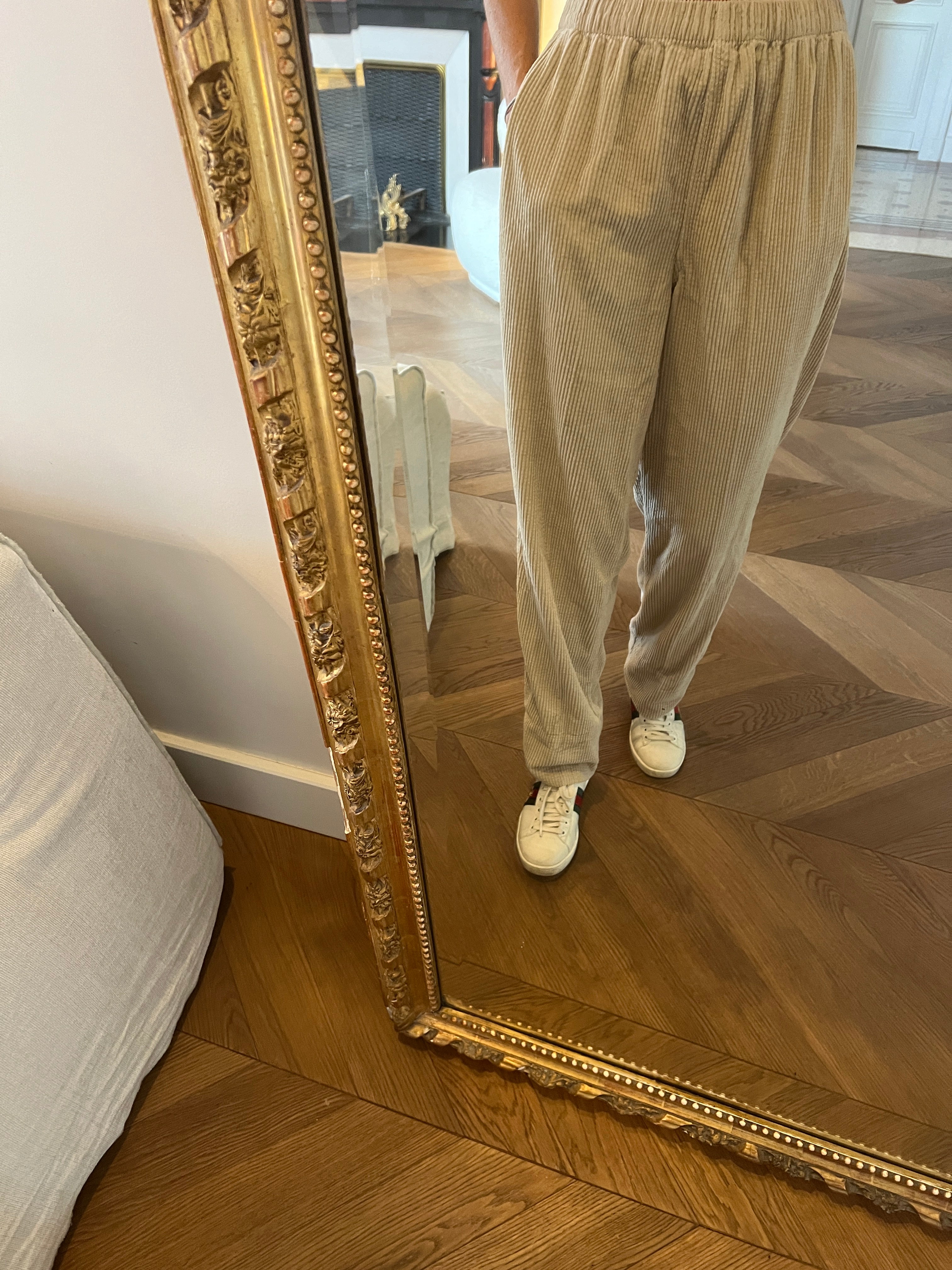 Pantalon American Vintage beige cotelé Padow