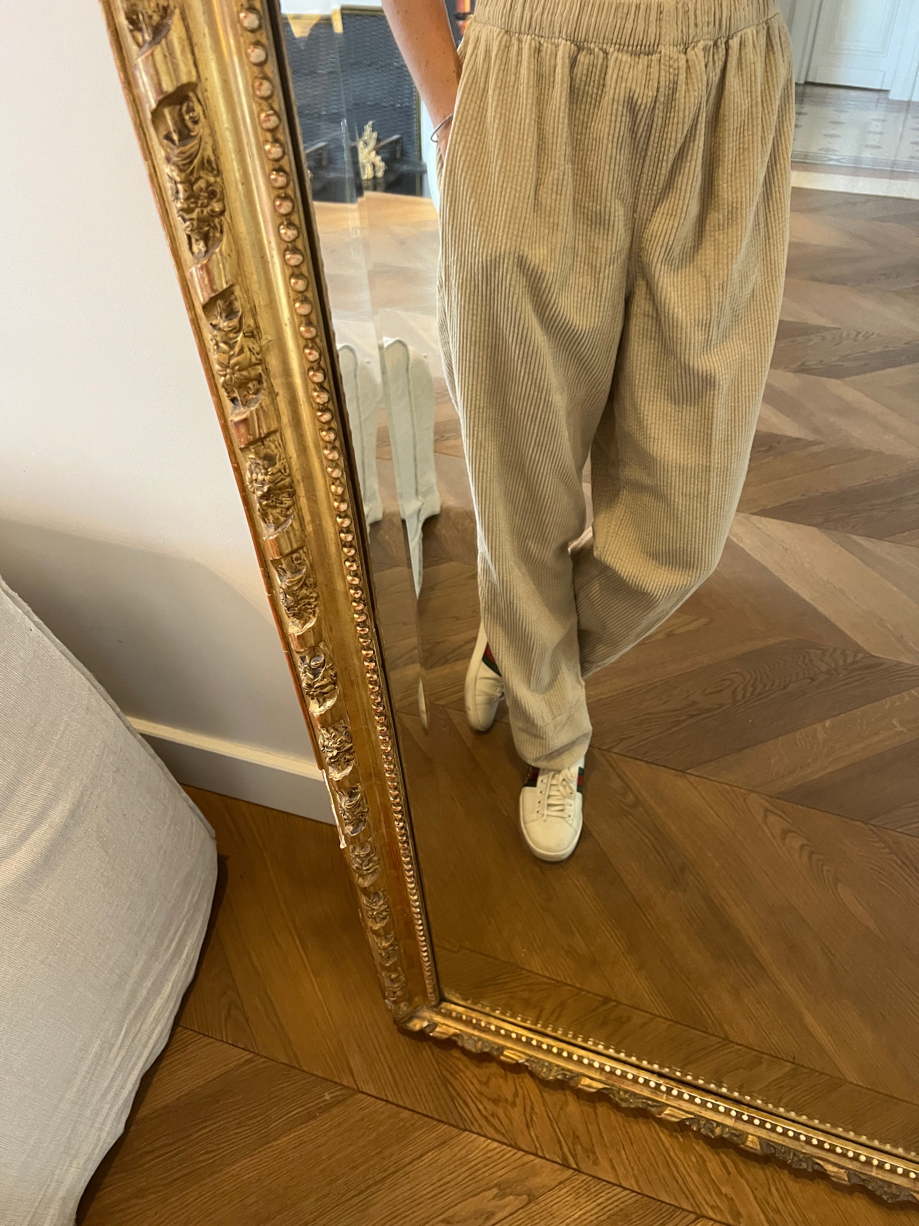 Pantalon American Vintage beige cotelé Padow