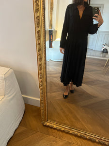 Robe longue Sezane noire à boutons