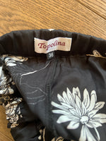Charger l&#39;image dans la galerie, Topolina - Pantalon noir satiné à fleurs
