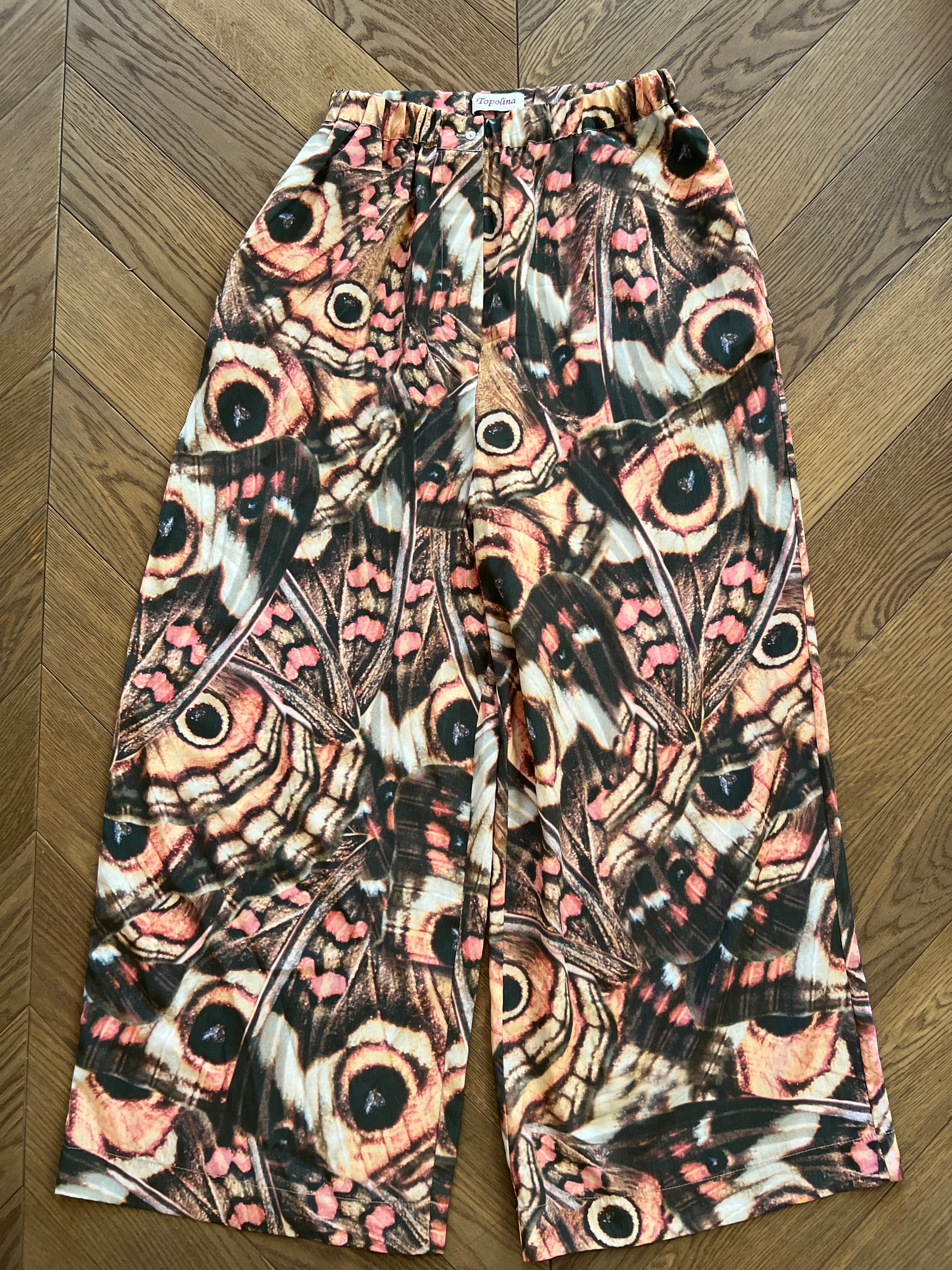 Topolina - Pantalon motifs rose beige